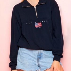 Brandy Melville Los Angeles 1984 Quarter Zip Sweatshirt